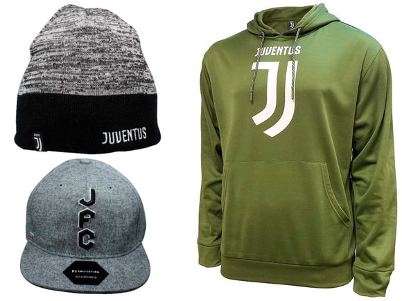 Icon Sports Juventus Soccer Hoodie Beanie Cap 3 Items combo 21