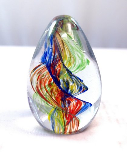 M Design Art Handcraft Glass Gold Fireworks Handmade Glass Paperweight