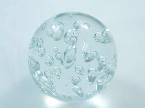 M Design Art Handcraft Light Blue & Yellow Scalloped Wavy Paperweight 01