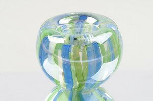 M Design Art Handcraft Glass Light Blue Ocean w/ Dolphin 5'x 5' Paperweight