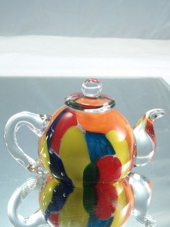 M Design Art Handcraft Rainbow Mix Millefiori Glass Paperweight 01