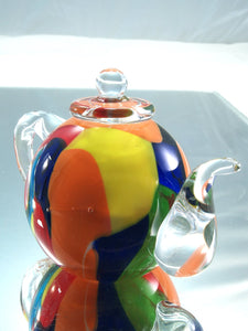 M Design Art Handcraft Mix Swirls Fish Wrold Handmade Glass Paperweight