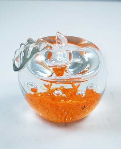 M Design Art Handcraft Red with Golden Fireworks Paperweight