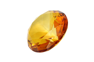 Tripact 100mm (3.93 inch) Amber Orange Diamond Shaped Jewel Crystal Paperweight