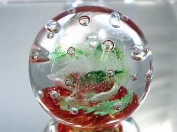 M Design Art Handcraft Glass Maroon Rose Crystal Handmade Paperweight