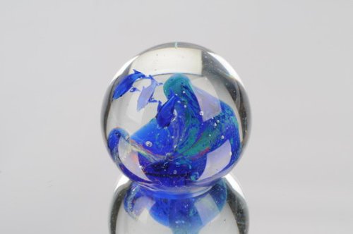 M Design Art Handcraft Glass Emerald Bubble Handmade Glass Paperweight