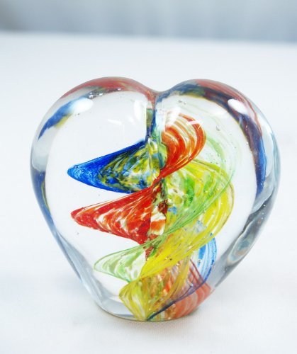 M Design Art Bright Rainbow Wavy Tie-Dye Paperweight