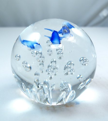 M Design Art Handcraft Glass Twins Square Handmade Paperweight