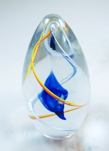 M Design Art Handcraft 3 Type of Murrine Pattern Blue Paperweight 01