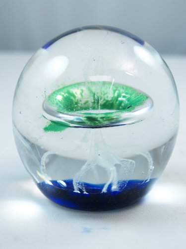 M Design Art Handcraft Gold Cloud w/ Bubbles Errupting From Dark Purple Surface Paperweight