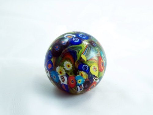 M Design Art Handcraft Snow Mix Millefiori Glass Paperweight 02