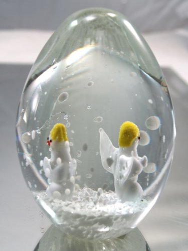 M Design Art Handcraft Glass Twin Swan Crystal HandmadePaperweight