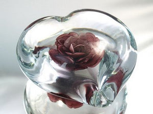 M Design Art Handcraft Flame Pattern Flower Millefiori Crystal Glass Paperweight