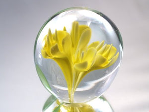 M Design Art Handcraft Glass Yellow Teapot Paperweight