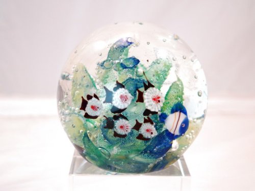M Design Art Handcraft Ocean Wave Bubble in Glass Sculpture Glass Paperweight 02