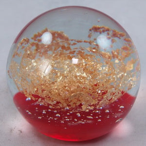 M Design Art Handcraft Clear Spiral & Bubble Paperweight