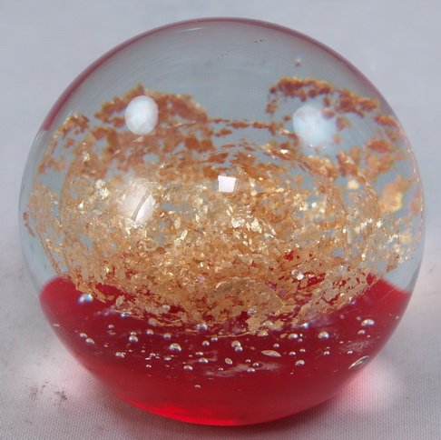 M Design Art Handcraft Clear Spiral & Bubble Paperweight