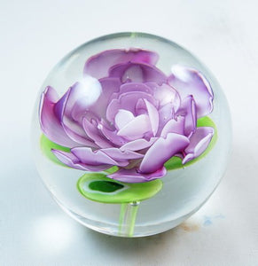 M Design Art Handcraft Rainbow Color Millefiori Glass Paperweight 01