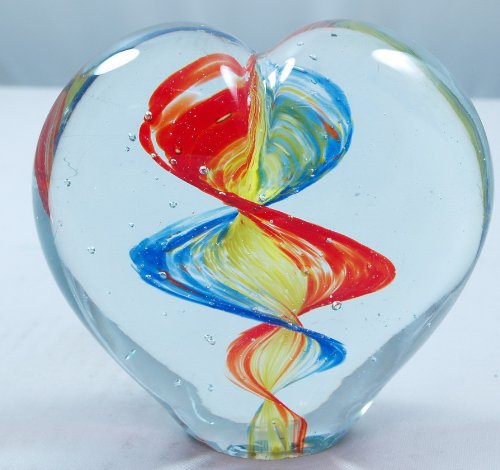 M Design Art Handcraft Rainbow Spiral Ball Paperweight