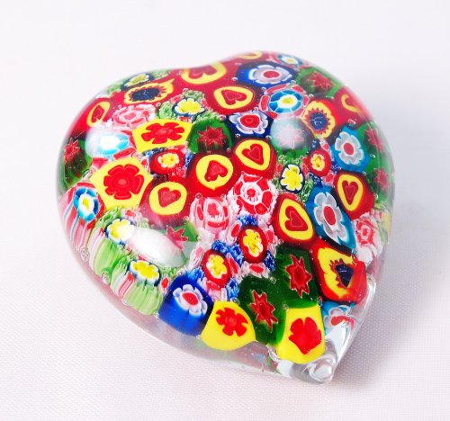 M Design Art Handcraft Green Teap Drop Rainbow Glass Paperweight
