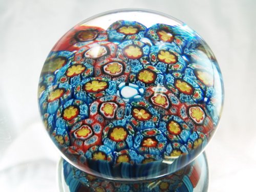 M Design Art Handcraft Rainbow Mix Millefiori Glass Huge Paperweight