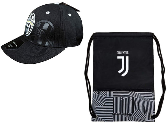 Icon Sports Juventus Official Soccer Cap & Cinch Bag - 02-2