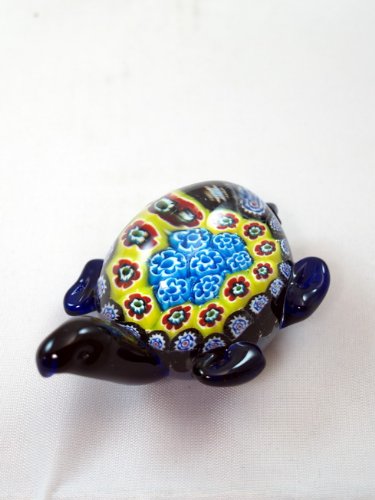 M Design Art Handcraft 2 Blue Sprialing in Clear Egg Paperweight
