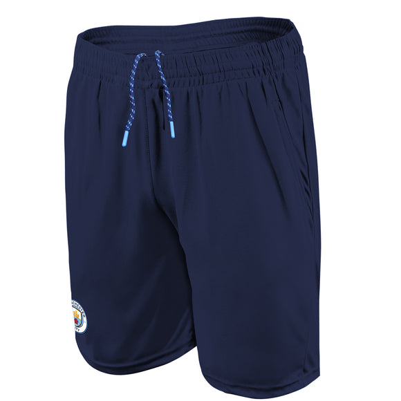Icon Sports Men's Compatible with Manchester City Poly Soccer Shorts -02