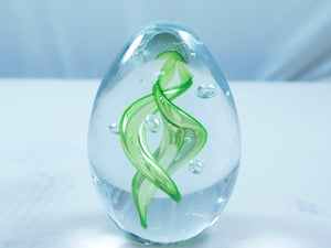 M Design Art Handcraft Glass Dolphin w/ Yellow Sea Flower Sculpture XL 02