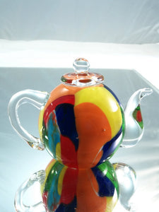 M Design Art Handcraft Glass Handcraft Rainbow Spiral Clear Egg Paperweig