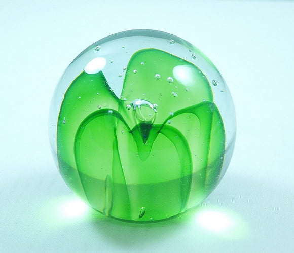M Design Art Handcraft Glass 2 Layer Abstract Pattern Ball Paperweight 01
