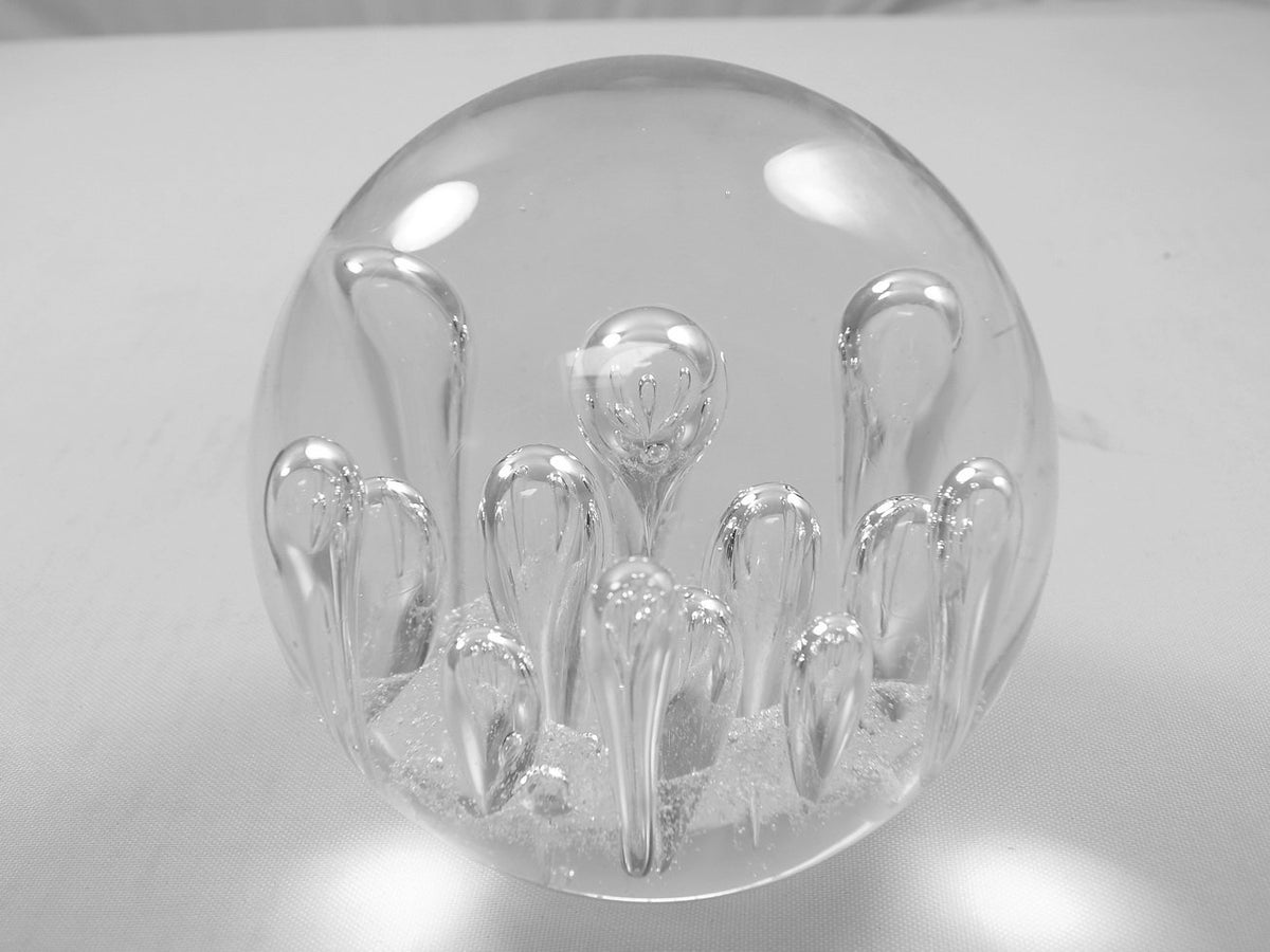 M Design Art Handcraft Green Halo w/ White Lightning Storm Paperweight ...