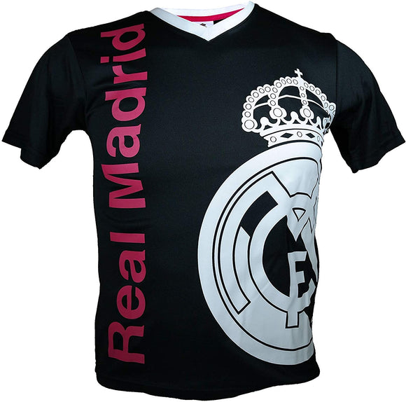 RHINOXGROUP Youth Real Madrid Soccer Jersey Tee - Black