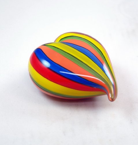 M Design Art Handcraft RGBY Color Spiral in Bulb Shaped Paperweight ...