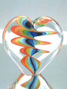M Design Art Handcraft Glass Bubble Blue Flower Handmade Glass Paperw