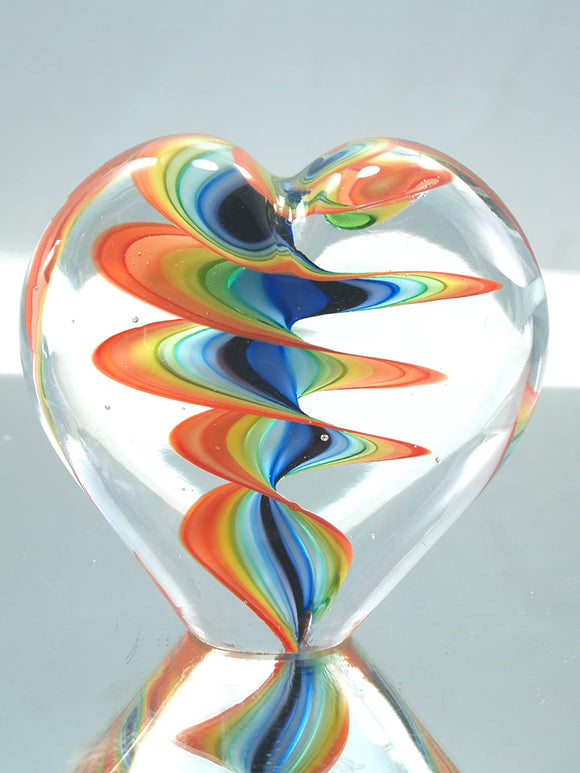 M Design Art Handcraft Glass Bubble Blue Flower Handmade Glass Paperw