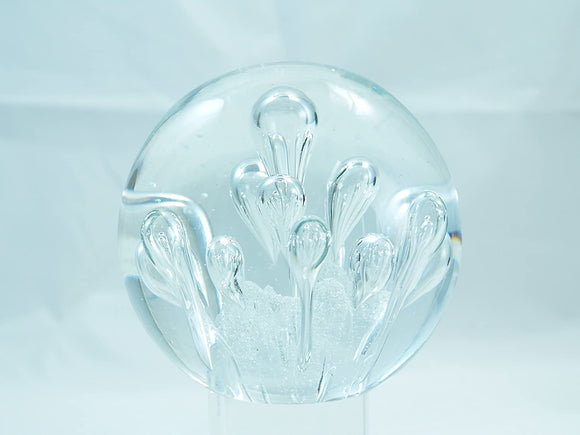 M Design Art Handcraft Ocean Wave with Bubble Pattern Glass Paperweight