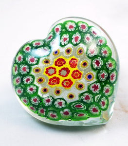 M Design Art Handcraft Green Halo w/ White Lightning Storm Paperweight 01
