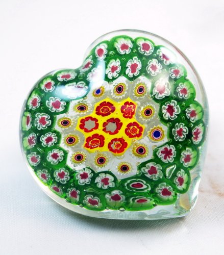 M Design Art Handcraft Green Halo w/ White Lightning Storm Paperweight 01