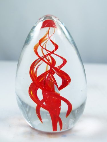 M Design Art Rainbow Millefiori Couple Layer Glass Paperweight