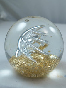 M Design Art Handcraft Blue Abstract in Clear Starfish Shapped Paperweight