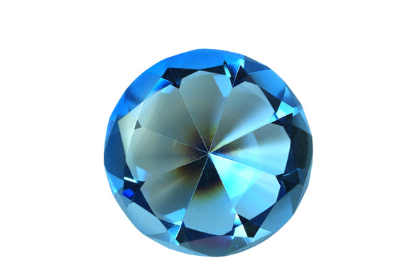 Tripact 80 mm Sapphire Blue Diamond Shaped Jewel Crystal Paperweight