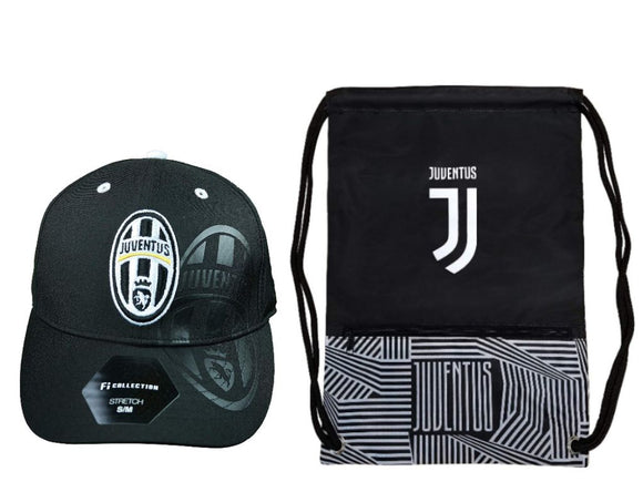 Icon Sports Juventus Official Soccer Cap & Cinch Bag - 01-3