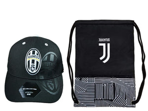 Icon Sports Juventus Official Soccer Cap & Cinch Bag - 02-3