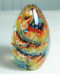 M Design Art Handcraft Red Guppies Swimming in Clear Water Paperweight 01