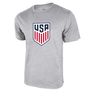 Icon Sports U.S. Soccer Federation USMNT Logo Adult T-Shirt Light Grey Logo