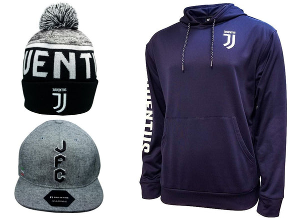 Icon Sports Juventus Soccer Hoodie Beanie Cap 3 Items combo 14