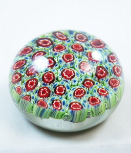 M Design Art Handcraft Red w/ Clear Bubbles Egg Paperweight