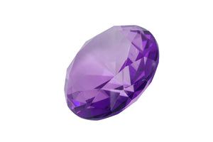 Tripact 100mm (3.93 inch) Amethyst Purple Diamond Shaped Jewel Crystal Paperweight