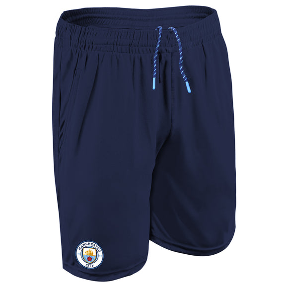 Icon Sports Men's Compatible with Manchester City Poly Soccer Shorts -01